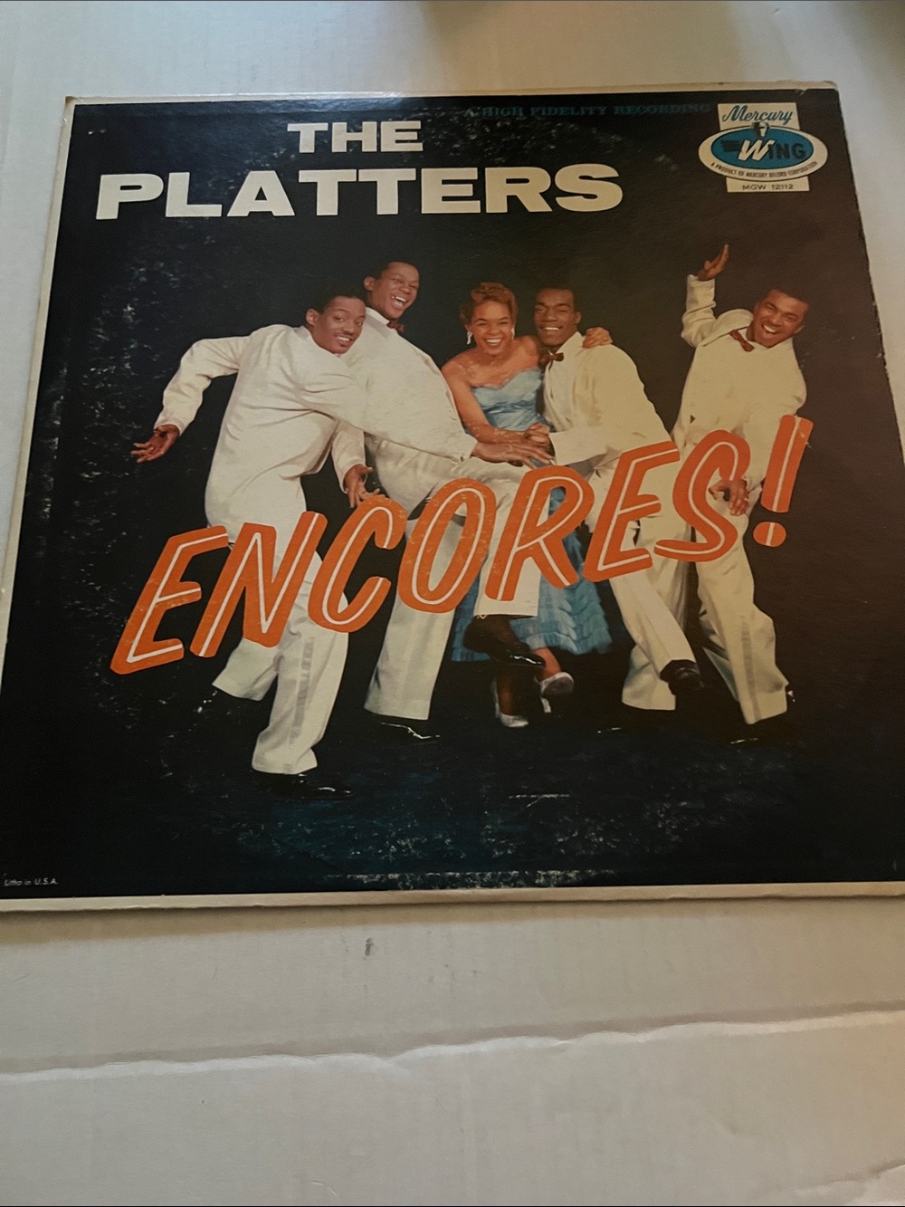 The Platters Encores! Vintage Vinyl Album - Black & Orange Cover